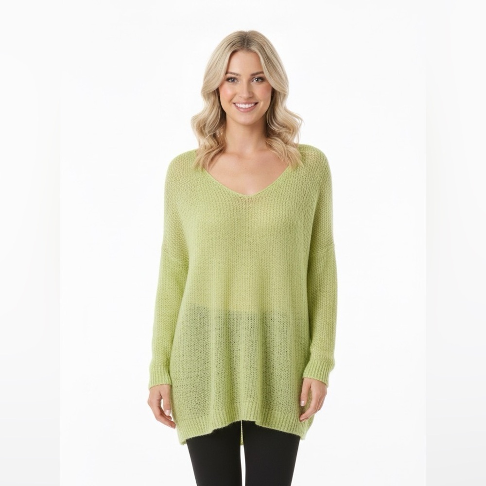 CHICOS size 3 open knit linen oversized sweater